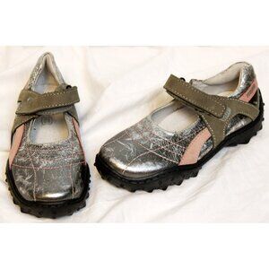Primigi Girls Shoes sz 13 Metallic Silver Pink Mary Janes Shoes Dress Casual BTS